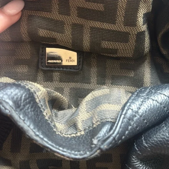 FF Black and Brown braided handle Women's Bag - Picture 2 of 3